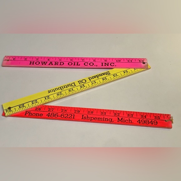 1950s Vintage Howard Oil Co Inc Ishpeming Michigan 36” Folding Ruler - Picture 6 of 9